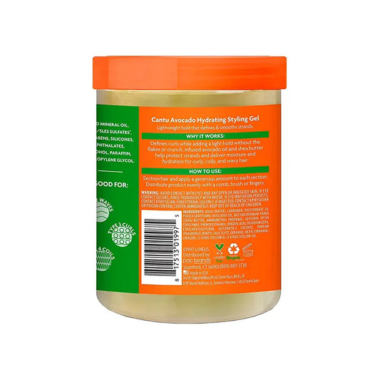 Cantu Avocado Hydrating Hair Gel With Avocado Oil And Shea Butter 524g