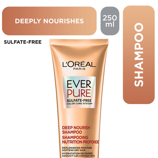 L'Oreal Paris EverPure Sulfate Free Deep Nourish Shampoo for Softening Dry Hair 250ml