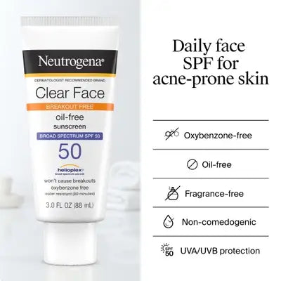 Neutrogena Clear Face Sunscreen Lotion SPF50 88 ml