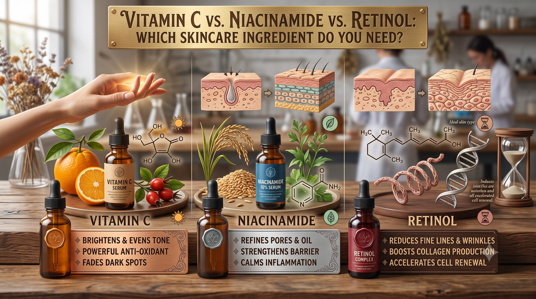 Vitamin C vs Niacinamide vs Retinol: Which Skincare Ingredient Do You Need?