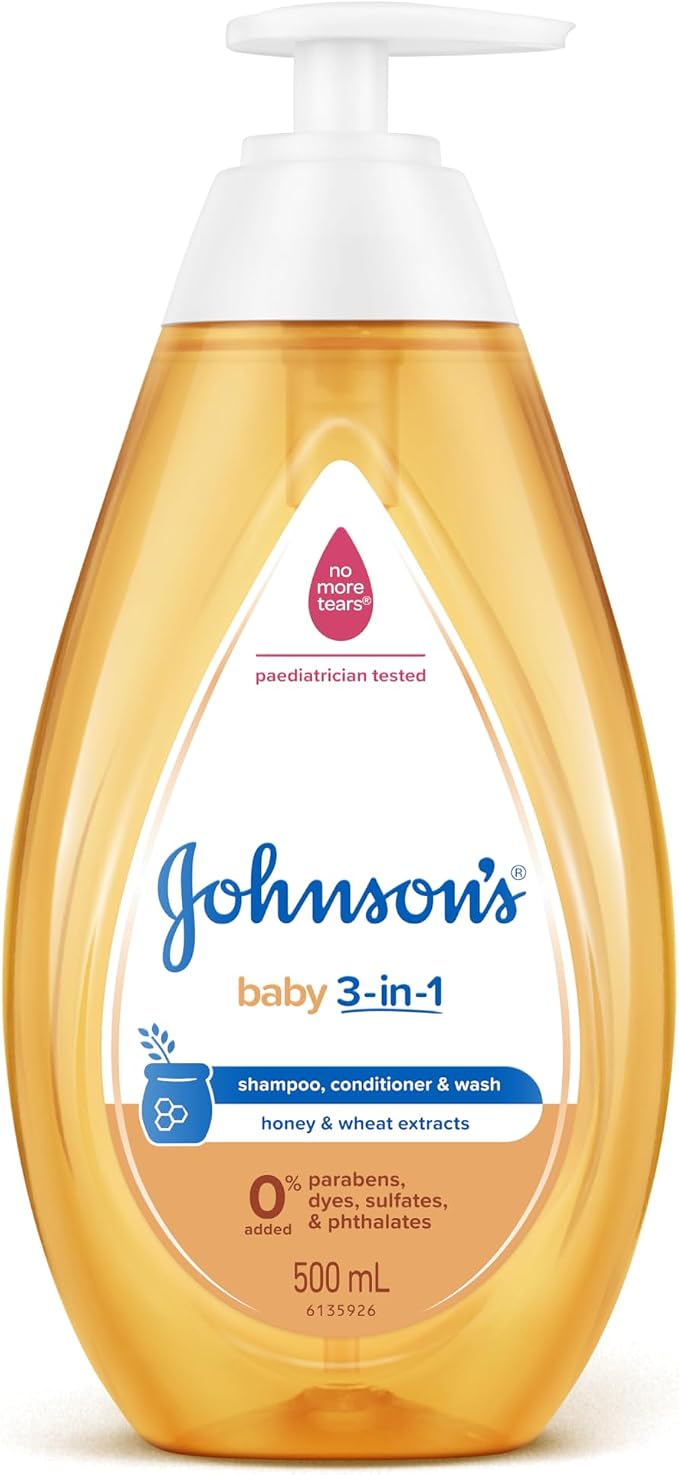 Johnson's Baby 3 in 1 Gentle Tear-Free Shampoo, Conditioner & Wash 500ml