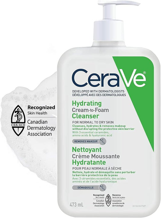 Cetaphil Hydrating Cream-to-Foam Cleanser 473ml