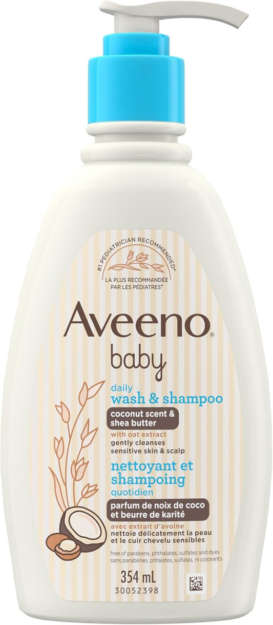 Aveeno Baby Daily Moisture Light Scent Sensitive Wash And Shampoo 354ml