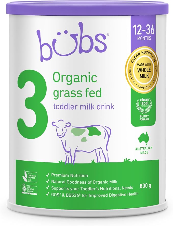 Bubs Organic Cow Milk Powder (12â€“36 months) 800g