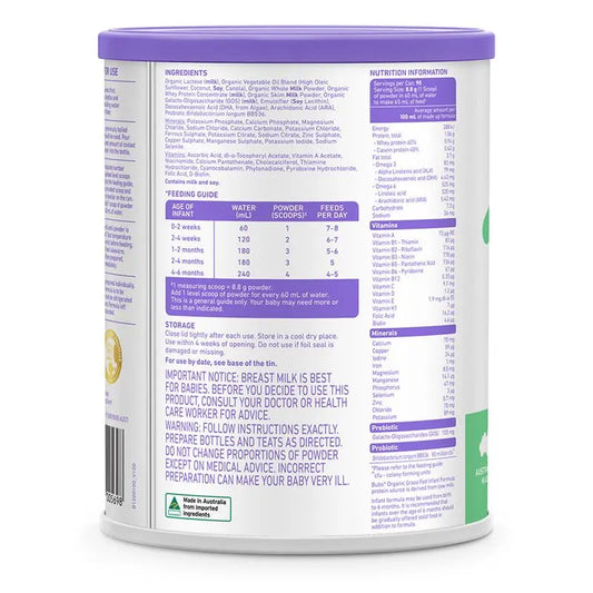 Bubs Organic Cow Milk Powder (6 to 12 months) 800g