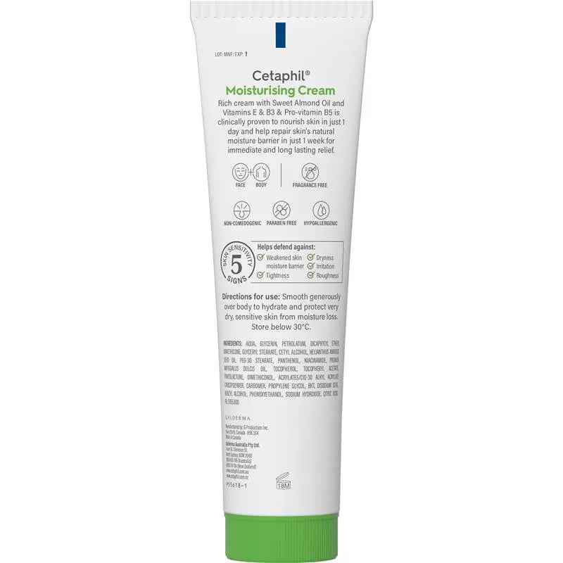 Cetaphil Moisturising Cream For Dry to Very Dry, Sensitive Skin 100g