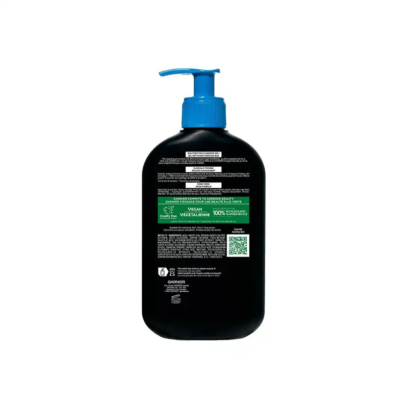 Garnier Skin Active BHA Purifying Cleansing Gel with Salicylic Acid and Charcoal 250ml