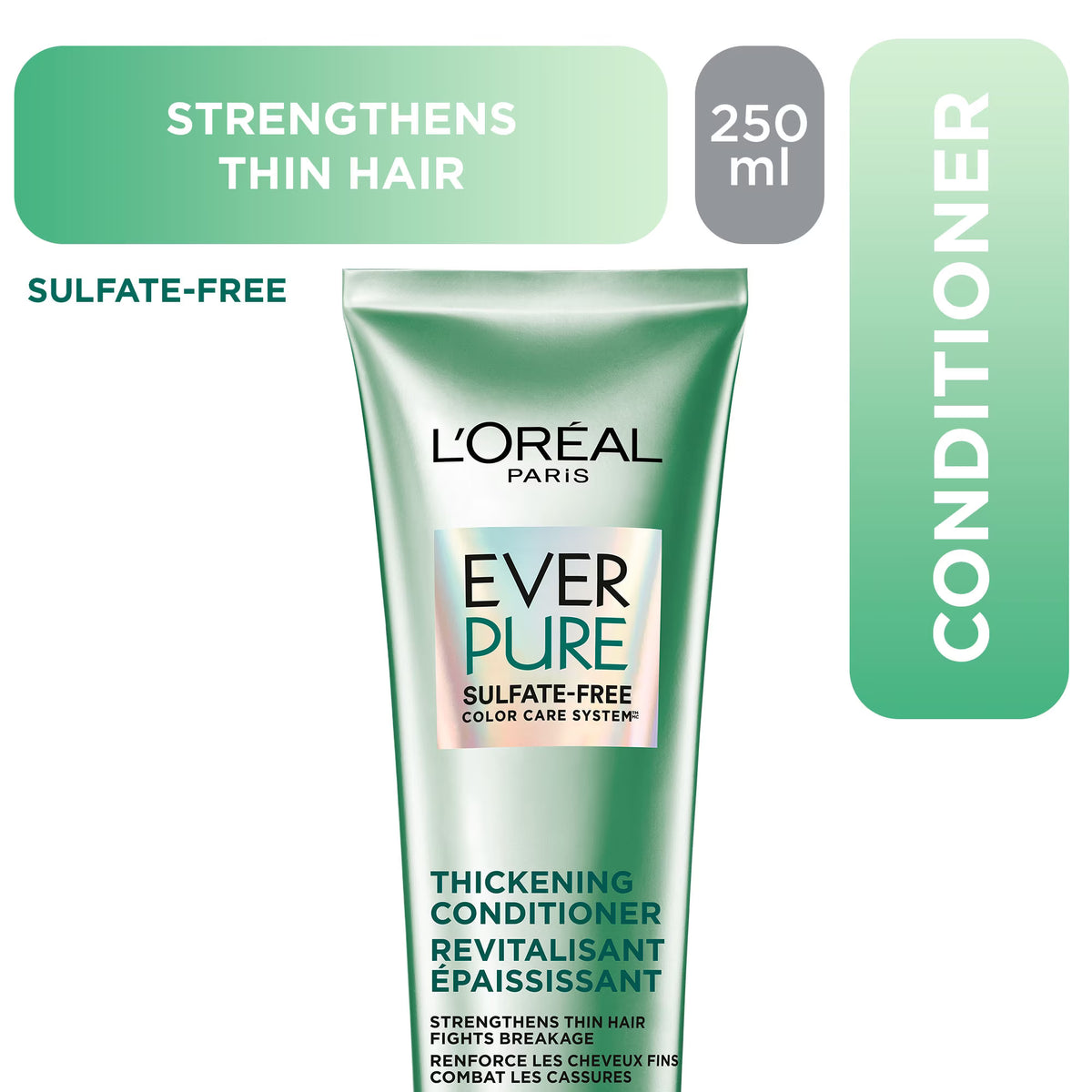 L'Oreal Paris EverPure Sulfate-Free Thickening Conditioner for Fortifying Fine Hair 250ml