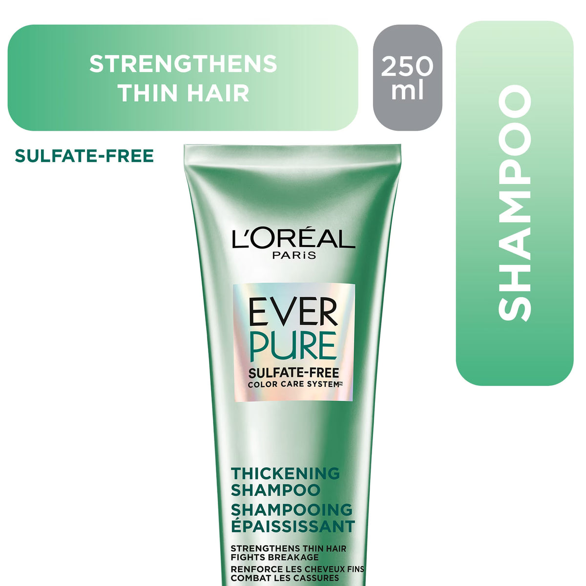 L'Oreal Paris EverPure Sulfate-Free Thickening Shampoo for Fortifying Fine Hair 250ml