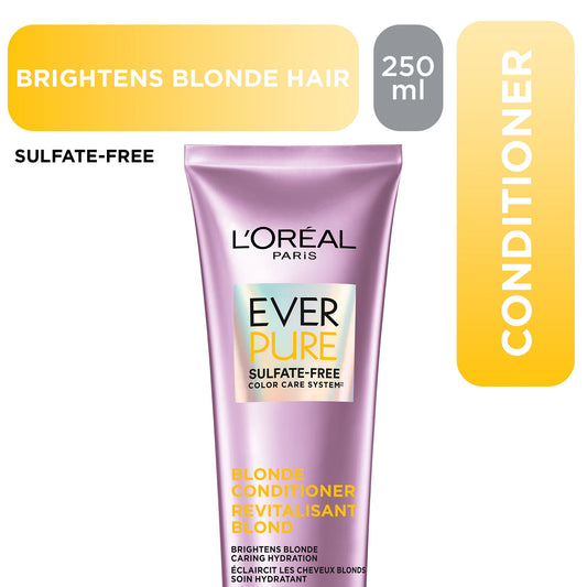 L'Oreal Paris EverPure Sulfate Free Blonde Conditioner for Brightening Blonde Hair 250ml