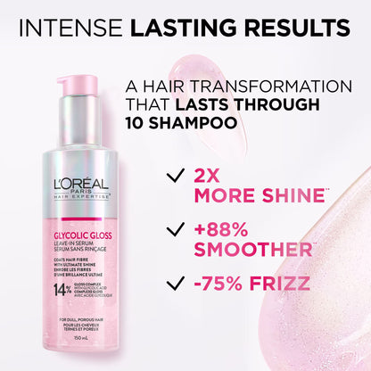 L'Oreal Paris Hair Expertise Glycolic Gloss Shine Leave-In Serum 150ml