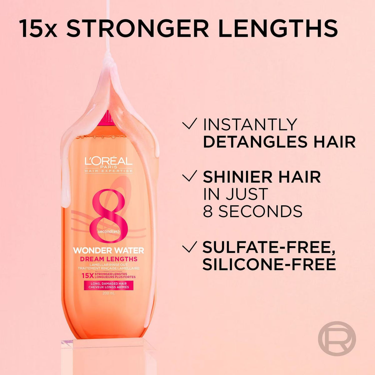 L'Oreal Paris Hair expertise Dream Lengths Wonder Water, Lamellar Rinse Out Treatment, 200ml