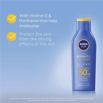 NIVEA Sun Protect & Moisture Moisture Lock SPF50+ Sunscreen 200mL