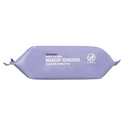 Purple makeup remover package with Neutrogena branding on a white background