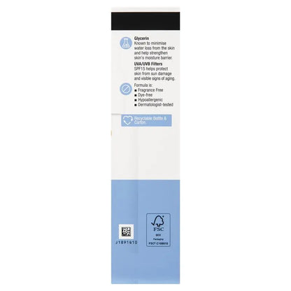 A tall, narrow product box shown against a plain white background. The packaging is primarily white with a light blue lower section and a black band at the top.