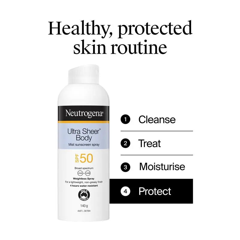 Neutrogena Ultra Sheer Body Mist SPF 50 Sunscreen Spray 140g
