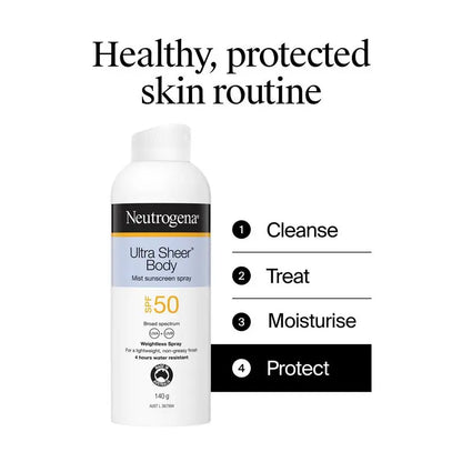 Neutrogena Ultra Sheer Body Mist SPF 50 Sunscreen Spray 140g