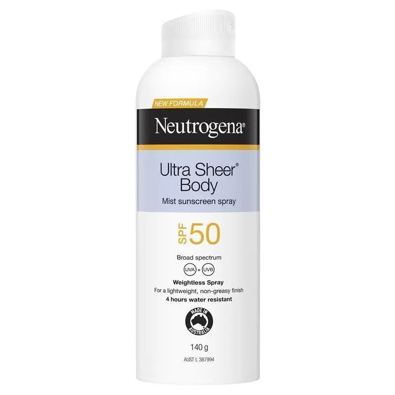 Neutrogena Ultra Sheer Body Mist SPF 50 Sunscreen Spray 140g