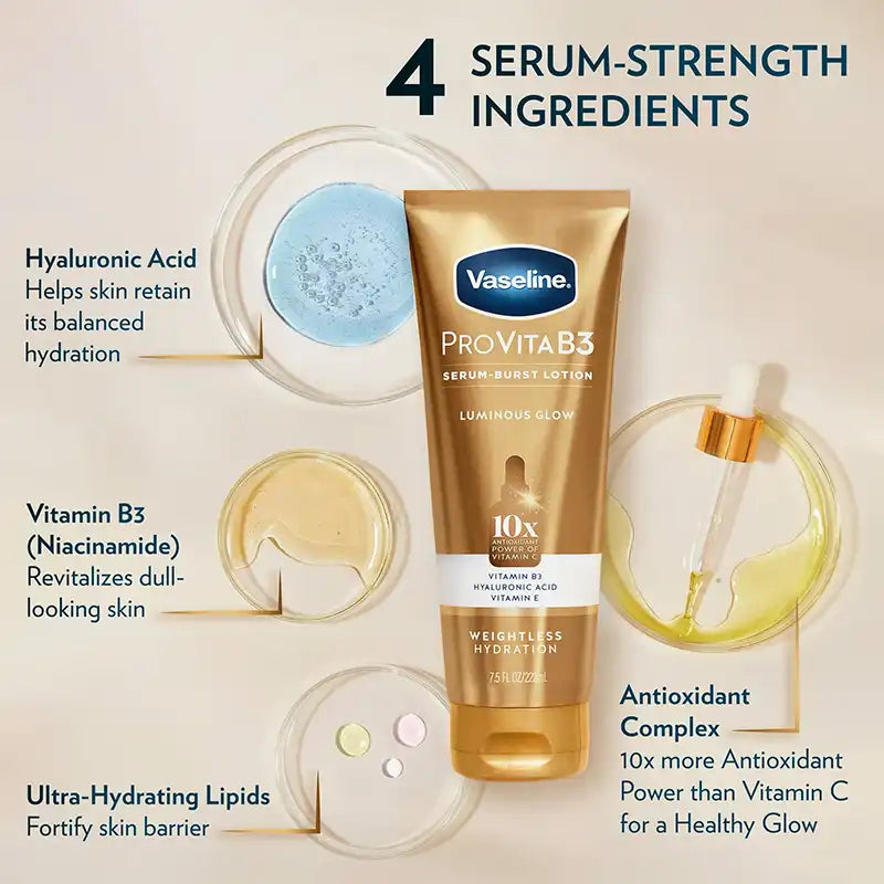 Vaseline Pro VitaB3 Luminous Glow Serum Burst Lotion 222ml