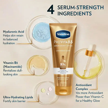 Vaseline Pro VitaB3 Luminous Glow Serum Burst Lotion 222ml